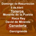 Cartel Toros Sevilla Domingo de Resurrección 2026 Morante Roca Rey David de Miranda