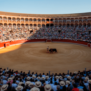 Sol y sombra en la Plaza de Toros de Las Ventas durante una corrida