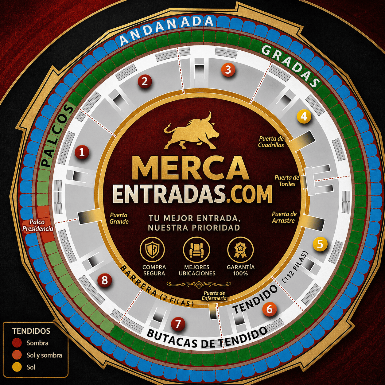 Mapa de la plaza de Toros de Málaga