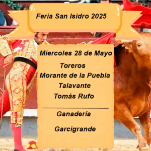 Entradas feria San Isidro 28 de mayo